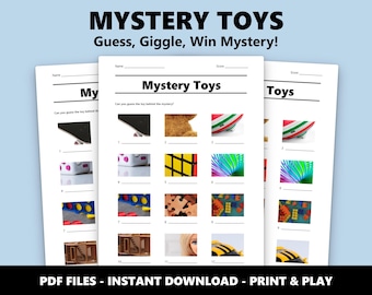 Mystery Toys Picture Quiz: Fun Printable Game for Kids and Parties (Instant PDF Download)