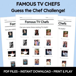 Famous TV Chefs Picture Quiz | Pub Quiz | Picture Round | Food Quiz | General Knowledge | Trivia Questions | Game Night
