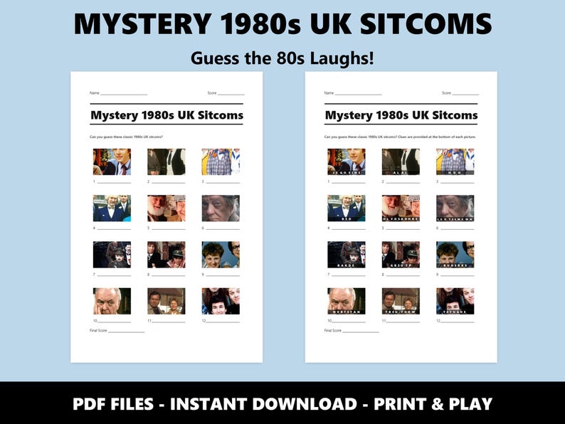 1980s UK Sitcoms Picture Quiz: Close-up British TV Trivia Game Night (PDF Download) image 2