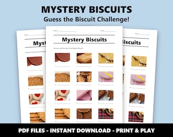 Test de imágenes de las Galletas Misteriosas: Divertido juego de trivia para fiestas y noches familiares (Descarga instantánea en PDF)