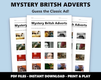 Mystery British Adverts Picture Quiz: Fun Trivia Game for Parties and Pub Nights (Instant PDF Download)