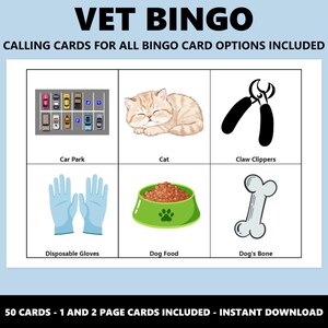 Vet Bingo: Fun 50 Card Veterinary Themed Bingo Game (Instant Download) image 4