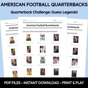 American Football Quarterbacks | Picture Quiz | Pub Quiz | Picture Round | Sports Quiz | General Knowledge | Trivia Questions | Game Night