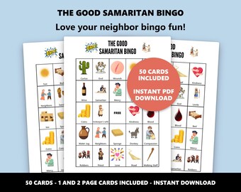 Der barmherzige Samariter Bingo: Bibel Gleichnis Themed Bingo Spiel (Instant Download)