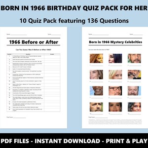 Paquete de preguntas de cumpleaños de 1966: Trivial del 60.º cumpleaños, 10 juegos (descarga instantánea en PDF) imagen 5