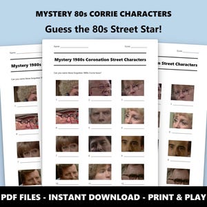 1980s Coronation Street Mystery Picture Quiz: Trivia Game (Instant PDF Download) image 1