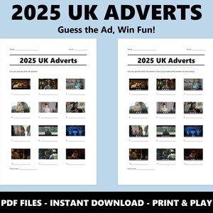 2025 British Adverts Picture Quiz Game: Printable Family Fun Trivia Game (Instant PDF Download) image 2