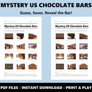 Mystery US Chocolate Bars Picture Quiz: Fun Printable Candy Trivia Game (Instant PDF Download) image 2