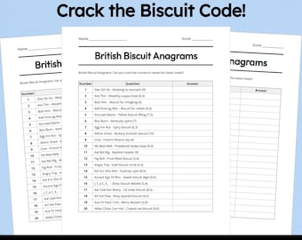 British Biscuit Anagram Quiz: Quiz zum Ausdrucken (PDF-Download