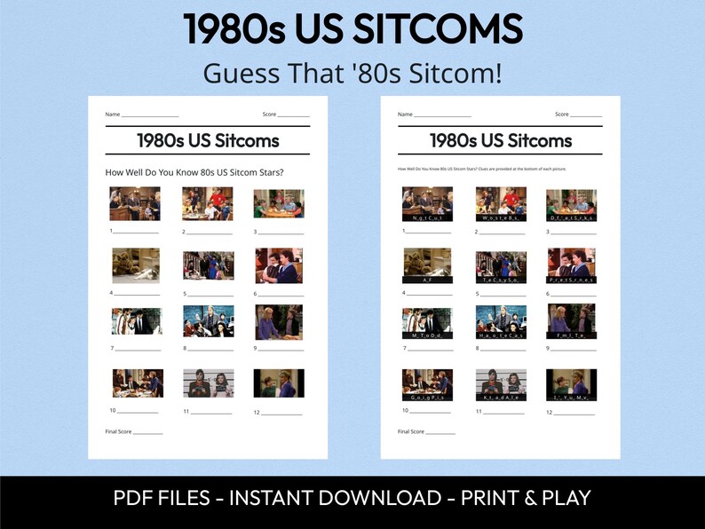 Quiz en images sur les sitcoms américaines des années 80 : jeu-questionnaire à imprimer (téléchargement PDF) image 2
