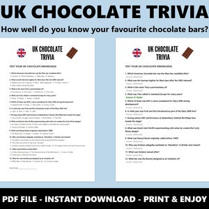 イギリスのチョコレートに関するクイズ：多肢選択式のイギリスのお菓子と菓子に関するテスト（すぐにダウンロードできます） 画像 2