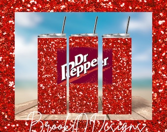 20oz Dr Pepper Wrap, Sublimation Dr Pepper Design, Dr Pepper Tumbler 20oz Straight.