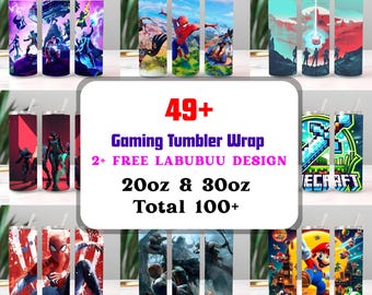 49+ Cartoon Video Game Tumbler Wrap Bundle: 20oz & 30oz Skinny Design (PDF Download)