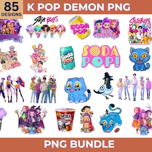 Huntri-xs Kpop Demon Png Bundle, Kpop Idol Group Png Design, Girl Dinner Png, Saja Boyz Girls Bands Png, Huntr-ixs Fans, Sublimation