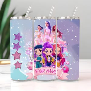 Kpop Demon 20oz Tumbler Png, Huntr-ixs Girls Skinny Tumbler Png, Kpop Idol Group PDF, Mira, Rumi, Joey Png,Saja Boy Hunter Tumbler Wrap