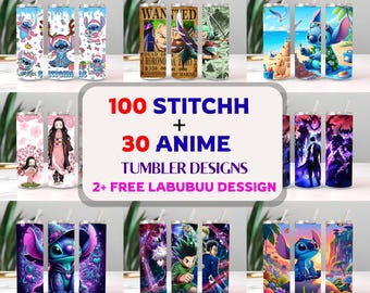 130+ Anime & Stitch Tumbler Wrap Designs Bundle: Stitch Sublimation (Digital Download)