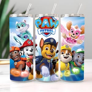 Styl kreskówki 20 oz Skinny Tumbler Design, cyfrowy kubek z kreskówkowym psem dla dzieci, kubek dla szczeniaka, cyfrowy projekt kubka PNG