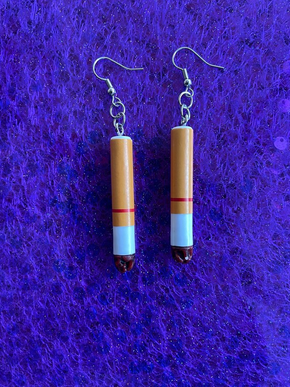 cigarettes earrings lit up cigarette earrings