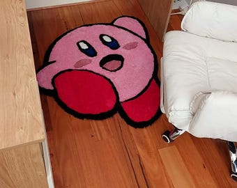 Handmade Kirby Rug – Tufted Pop Culture Gamer Decor