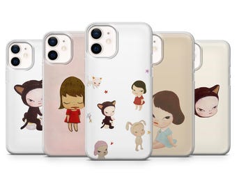 Yoshitomo Nara Phone Case Aesthetic Japanese Art Cover for iPhone 17Pro, 16, 15, 14, Samsung S26, S25, S24, S23Fe, A26, A56, Pixel 10, 9Pro