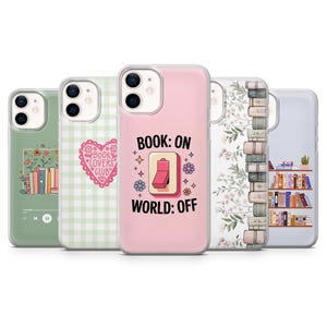 Book Lover Phone case Girly Reader Literary Cover for iPhone 17Pro, 16, 15, 14, 13, Samsung S26, S25, S24, S23Fe, A16, A57, Pixel 10, 9Pro