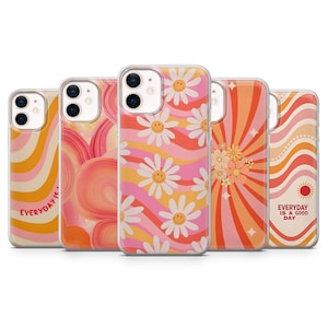 Hippie Vibes Phone Case Colorful Groovy Retro Cover for iPhone 17Pro, 16, 15, 14, 13, Samsung S25, S24, S23Fe, S22, A16, A26, Pixel 10, 9Pro
