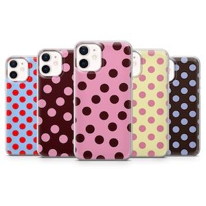 Polka Dot Phone case Trendy Dotted Pattern Girly Cover for iPhone 17Pro, 16, 15, 14, 13, Samsung S26, S25, S24, S23Fe, A16, A57, Pixel 10, 9