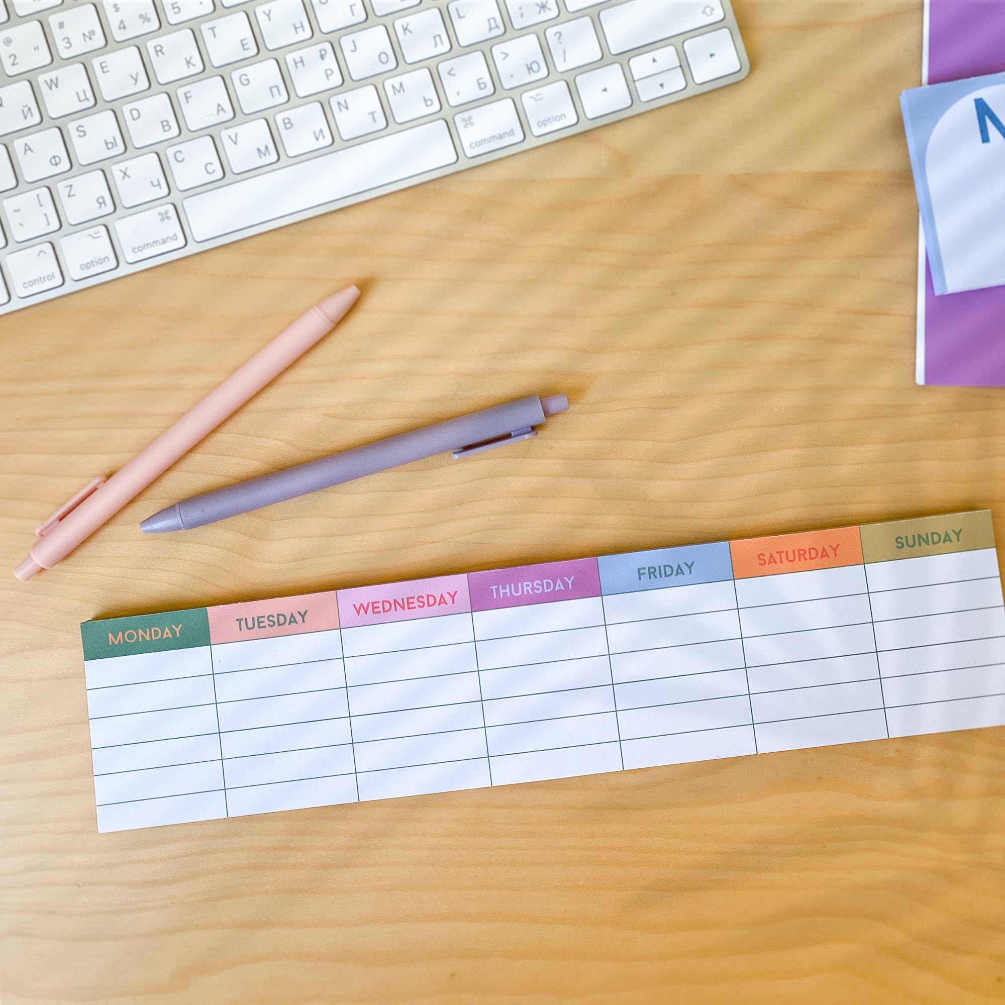 Colorful Keyboard Weekly Planner Pad. Modern Weekly Keyboard Planner ...