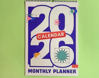 2026 A3/A4 Size Wall Calendar: Teen Room Planner