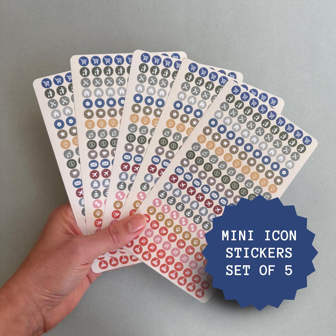 7 Mm Icon Dot Stickers Set of 5 | Mini Dots for Planning and Tracking ...