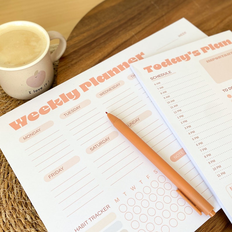 Weekly & Daily Planner Pad Set with Habit Tracker and to-do list Streamline Your Days image 2