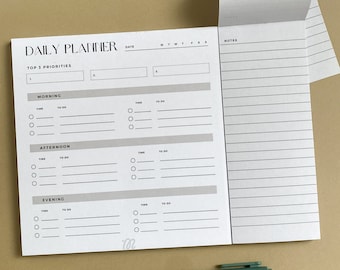Maximize Your Day: Daily Planner Pad Set with Notes. A5 Notepad & Desk Productivity Planner