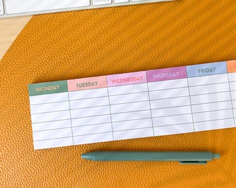 Colorful Keyboard Weekly Planner Pad. Modern Weekly Keyboard Planner. Weekly To-Do List Organizer