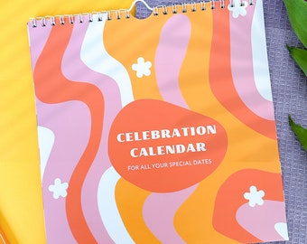 Perpetual Birthday Calendar: 70s Style Celebration Planner