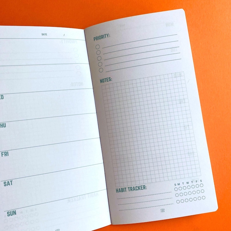 Traveler's Notebook Inserts. Weekly planner - Standard & Passport Size, A5 image 3