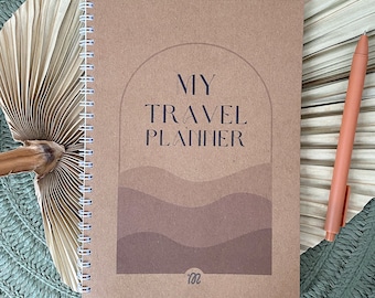 Boho Vacation Planner Notebook - A5 Journal for Trip Itinerary, Packing List, Budget and more for travel planning.