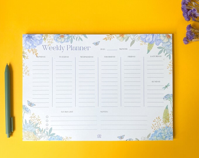 Floral Weekly Desk Pad: Your сottagecore Weekly Planner Notepad for ...
