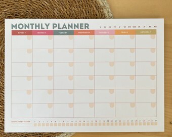 A4 maandelijkse planner pad. Bureauplanner Maandelijks Kladblok