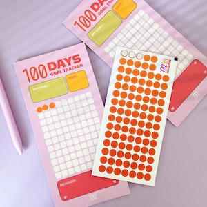 100 Days Goal Tracker Notebook: 12 Pages, 100 Stickers