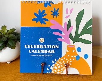 Perpetual Birthday Calendar: Trendy Floral Wall Planner (21x21 cm)