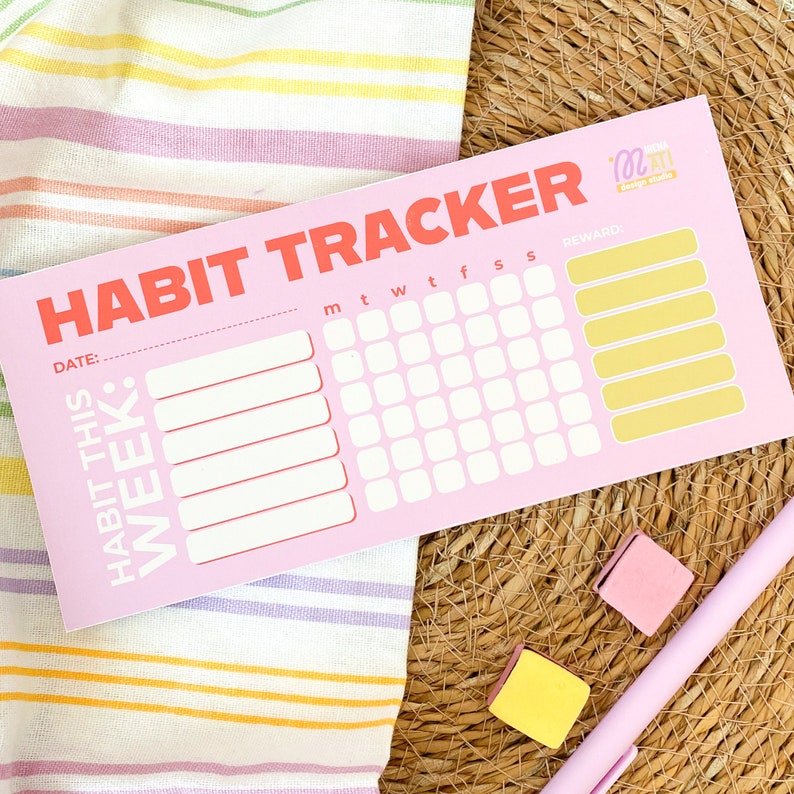 Habit Tracker With Stickers | Weekly Planner for Goals | Weekly Habit ...