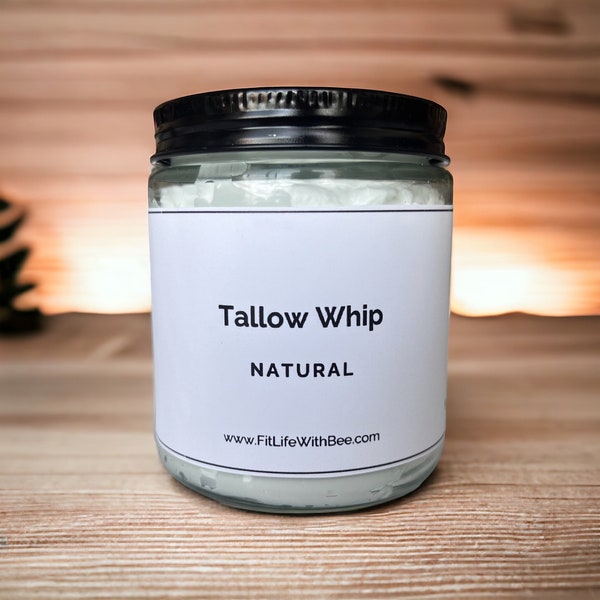 9oz Whipped 100% Grass Fed Beef Tallow Cream - Odorless and Unscented eczema rosacea relief balm