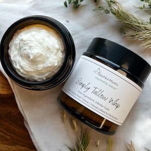 Whipped 100% Grass Fed Beef Tallow Cream - Unscented eczema rosacea relief balm