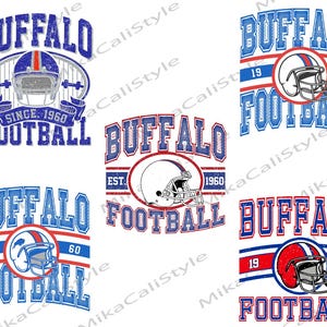 Combo 5 files Png Buffalo Football Shirt Vintage Style Png, Retro Buffalo Football Png, Football Lovers, Buffalo Football Xmas Gift, files