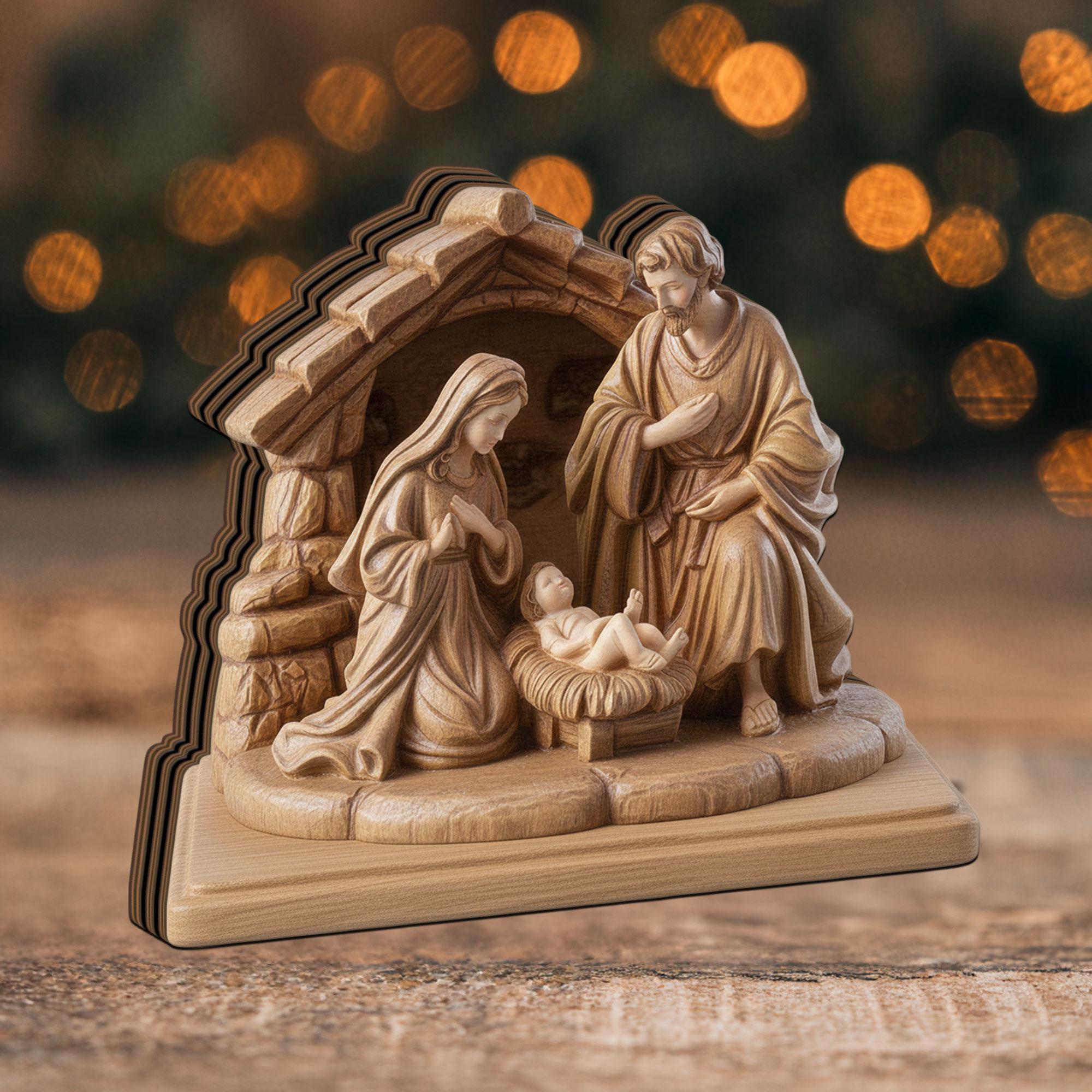 Rustic Nativity Handcrafted Wooden Nativity Scene, Rustic Holy Family Decor - Etsy
