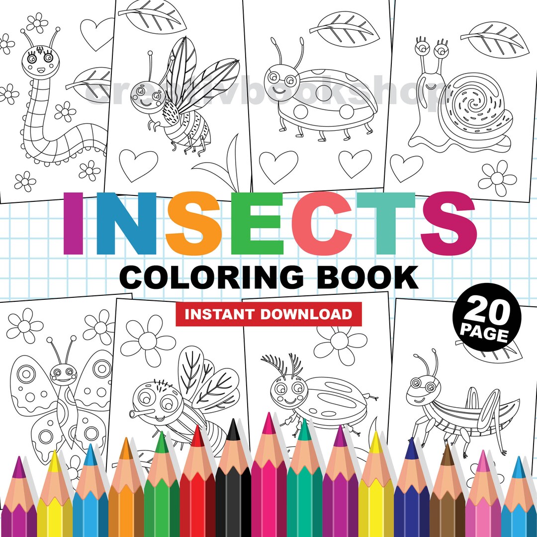 Cute Insects Coloring Pages for Kids Kawaii Insects Coloring Pages ...