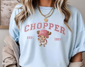 Tony Tony Chopper Shirt, Chopper Est 1997 Embroidered Anime Tee, Vintage Manga Fan Merch, Kawaii Streetwear