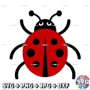 Coccinella Coccinella SVG Download digitale istantaneo file Grafica vettoriale Scarabeo Bug Animale Insetto PNG JPG dxf Cricut Silhouette Cameo Spotty Carino