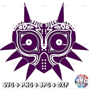 Zelda Majora's Mask Inspirado SVG Instant Digital Download Arquivo Vetor Gráfico Lebre PNG JPG dxf Cricut Silhueta Cameo Contorno Corações