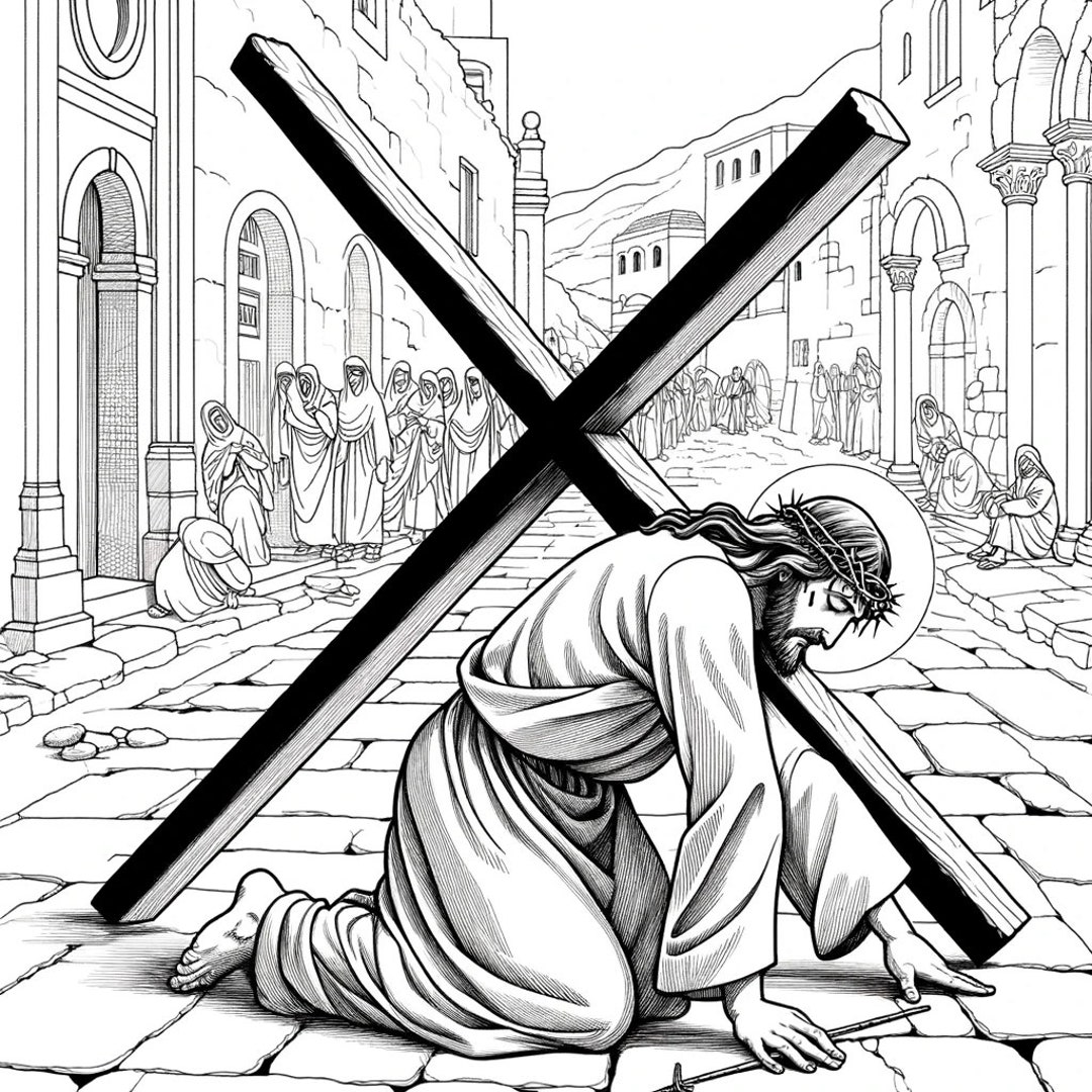Stations of the Cross Coloring Book | Devotional Activity for Prayer ...